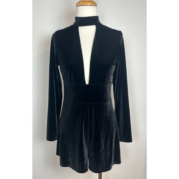 Express Pants - Vintage 90s Y2K Express Club Black Romper Shorts Coquette Fairy Grunge Whimsy S